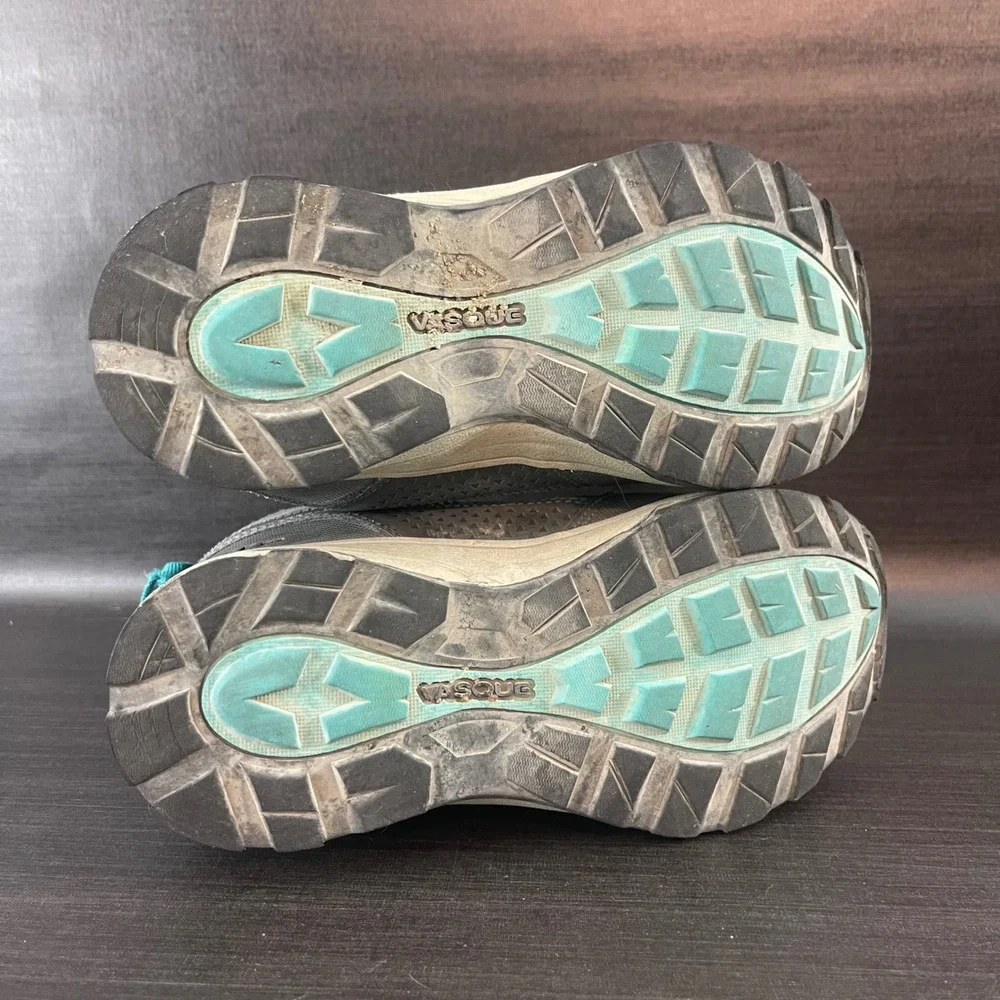 Vasque Breeze Kids Size 3 Grey Teal Waterproof Mid Top Outdoor‎ Boots Shoes